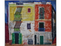 Huizen gevels, mogelijk Curacao